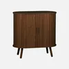 A wooden sideboard with two doors and four legs, shown against a white background. Produktbild-Vorschau