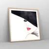 Gerahmtes Poster - Rahmen in heller Eiche - Frau Lippen Hut Produktbild-Vorschau 8