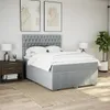 Boxspringbett mit Matratze Hellgrau 140x190 cm Stoff Produktbild-Vorschau 3