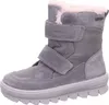 A single grey winter boot with pink fur lining is shown against a white background. Voir les images du produit