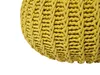 BELIANI Puf żółty bawełniany okrągły dziergany 50 x 35 cm Podgląd zdjęcia produktu 4