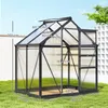 Outsunny Gewächshaus Aluminium Treibhaus mit Dachfenster Produktbild-Vorschau 3