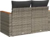 vidaXL Gartensofa 2-Sitzer mit Kissen Grau Poly Rattan Produktbild-Vorschau 6