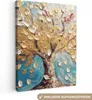 MuchoWow® - Leinwandbilder - Baum - Blau - Gold - Abstrakt Produktbild-Vorschau 1