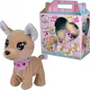 A plush toy dog and its packaging are displayed against a white background. Anteprima dell’immagine prodotto