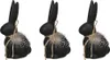 3tlg. Dekohase FEATHER schwarz H13cm Osterhasemit Feder Produktbild-Vorschau 1