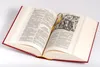 An open book with red cover, showing text and an illustration. Náhľad obrázku produktu