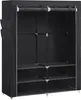 A black fabric wardrobe with shelves and hanging space. Produktbild-Vorschau