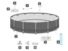 Diagram showing parts of a round swimming pool. Produktbild-Vorschau
