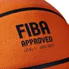 Close-up of a basketball with text and markings. Voir les images du produit