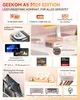 A collage of images showcasing the GEEKOM A5 Mini PC and its features. Produktbild-Vorschau