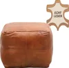 Vintage Pouf Sitzkissen Hocker aus Leder Fjord Produktbild-Vorschau 3