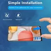 A hand is shown applying a screen protector to a smartphone. Produktbild-Vorschau