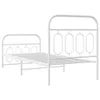 A white metal bed frame shown from a side angle against a white background. Produktbild-Vorschau