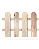 A close-up view of a wooden picket fence. Produktbild-Vorschau