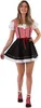 Dirndl met rood-wit geruit patroon en een zwarte rok, maat: Productafbeelding-voorbeeld 1