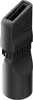 A black vacuum cleaner attachment with bristles and a rectangular opening. Produktbild-Vorschau