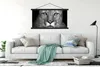 MuchoWow® Textilposter Panther - Wildlife - Schwarz - Weiß Produktbild-Vorschau 3