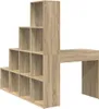 vidaXL Rohový psací stůl s policí dub Sonoma 101,5 x 149,5 Náhled obrázku produktu 7