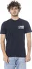Herren Kurzarm T-Shirt Blau mit Rundhals und Druck-Logo Produktbild-Vorschau 4