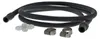 A black corrugated hose with two hose clamps and a white plastic connector. Produktbild-Vorschau