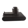 A black vacuum cleaner battery pack shown from a side angle on a white background. Produktbild-Vorschau