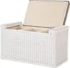 KRINES HOME Wäschesortierer mit Sitzbank aus echtem Rattan Produktbild-Vorschau 3