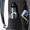 A close-up view of a backpack's side pocket, showing a water bottle and a pack of tissues. Náhľad obrázku produktu