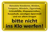 Blechschild Hinweis 18x12cm nicht ins Klo werfen Produktbild-Vorschau 1
