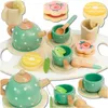 Kinder Holz Tee Set Kaffee Service Spielzeug Mit Tablett Produktbild-Vorschau 2
