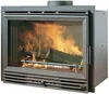 A fireplace insert with burning logs inside. Náhled obrázku produktu
