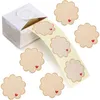 200 Etiketten auf Rolle blanko Button Blume mit Herz - 5 cm Produktbild-Vorschau 1