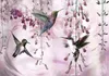 Vlies Fototapete - Flying Hummingbirds (Pink) 350x245 cm Produktbild-Vorschau 5