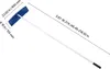 A blue snow rake with an extendable silver handle and black grip, shown diagonally against a light gray background. Dimensions are indicated with measurement lines and text. Podgląd zdjęcia produktu