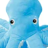 Close-up of a blue plush octopus toy. Náhľad obrázku produktu