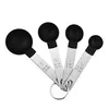 8 Stück Messbecher und Löffel Set, stapelbare schwarze Produktbild-Vorschau 4