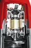 A cutaway view of the internal components of a submersible pump, showing the motor and impeller. Podgląd zdjęcia produktu