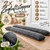 2x Zugluftstopper Tür 90 cm Grau – Weicher Plüsch Produktbild-Vorschau 1
