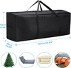 A large black storage bag with dimensions indicated, and smaller circular images showing a Christmas tree, a striped cushion, a folded blanket, and tents. Produktbild-Vorschau