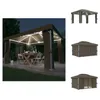 vidaXL Paviljoen met gordijnen en LED-lichtketting, 4x3 Productafbeelding-voorbeeld 1