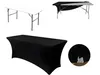 Tischhusse 180 cm Stretch – Schwarz – Catering Tischbezug – Produktbild-Vorschau 2