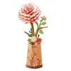 3D Houten bloem-puzzel, abrikozen dahlia – Doe-het-zelf Productafbeelding-voorbeeld 1