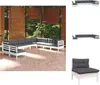 vidaXL 10-tlg. Garten-Lounge-Set mit Kissen Weiß Massivholz Produktbild-Vorschau 1