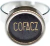 Schreibmaschinentaste Ring Vintage Miniblings schwarz Produktbild-Vorschau 1