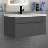Badezimmer Badmöbel 80 cm Keramik Waschtisch mit Produktbild-Vorschau 1