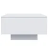 A white rectangular coffee table with a base, presented against a white background. Produktbild-Vorschau
