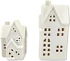 Keramik LED Haus - Lichthaus weiß matt 2er Set Produktbild-Vorschau 3
