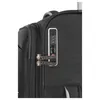 A close-up view of a black suitcase with a TSA-approved combination lock and zipper pulls. Produktbild-Vorschau