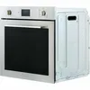 A side view of a stainless steel oven with a black glass door. Produktbild-Vorschau
