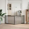 vidaXL 2-tlg. Hundetor Faltbar Schwarz 160 cm Massivholz Produktbild-Vorschau 3